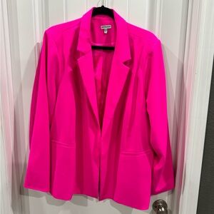 Part & Parcel Hot Pink Open Front Blazer Jacket Women’s Plus Size 2X